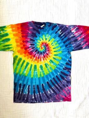 Vintage Sundog Tie Dye T Shirt L Rainbow Spiral Single Stitch USA